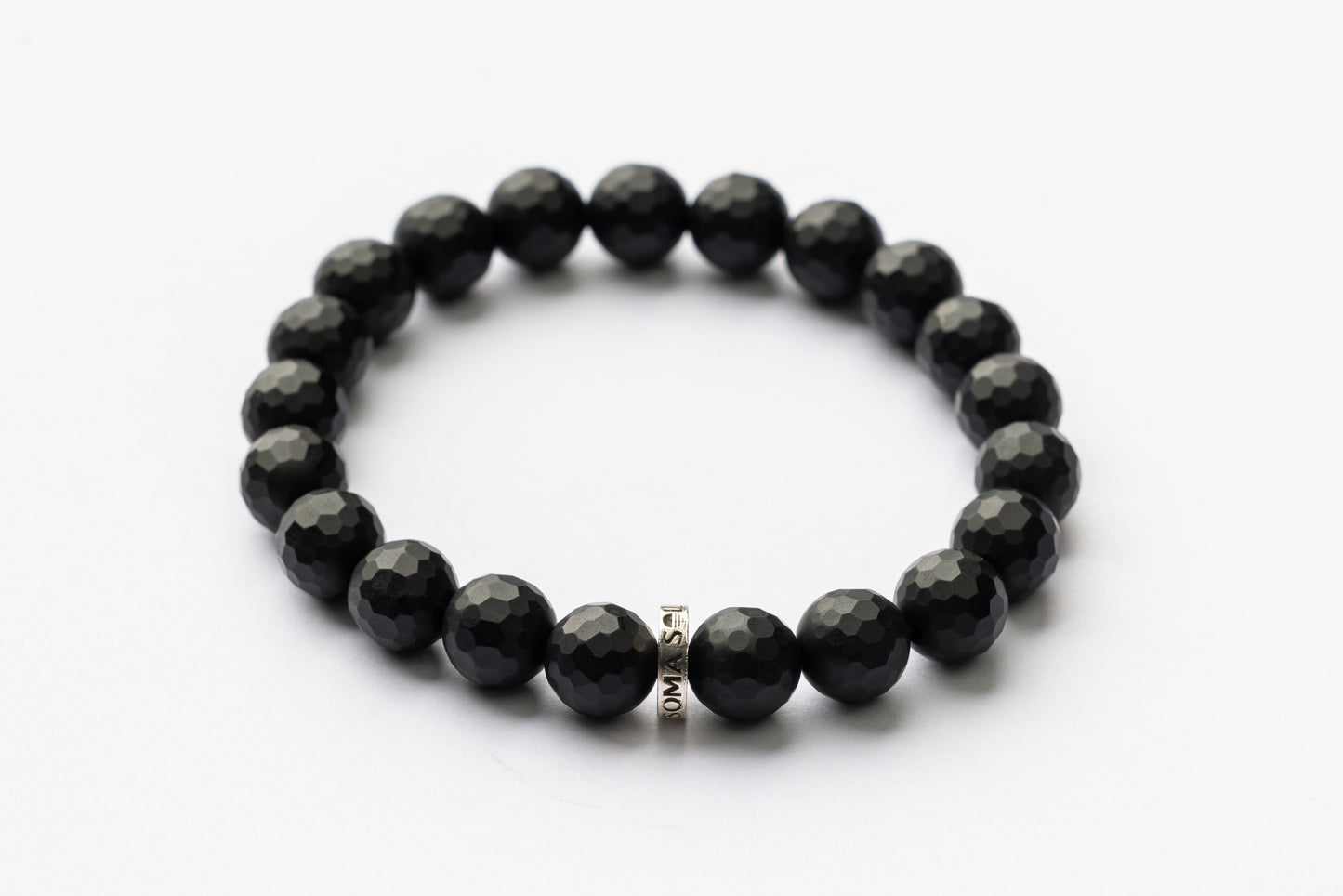 Black Onyx Faceted Logo Bracelet | Protection • Strength