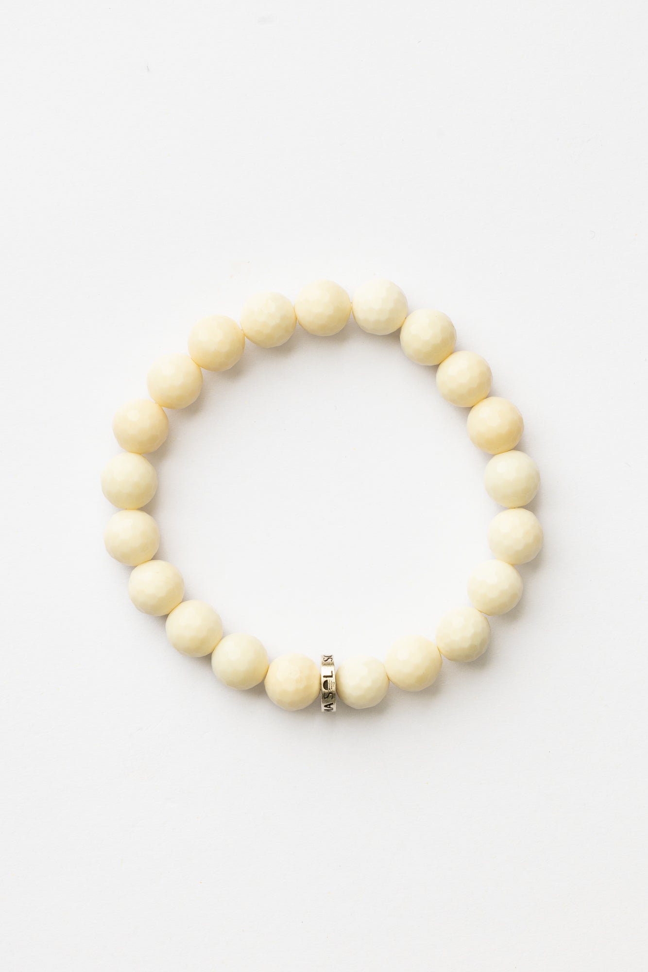 Ivory Jasper Faceted Logo Energy Bracelet | Balance • Grounding