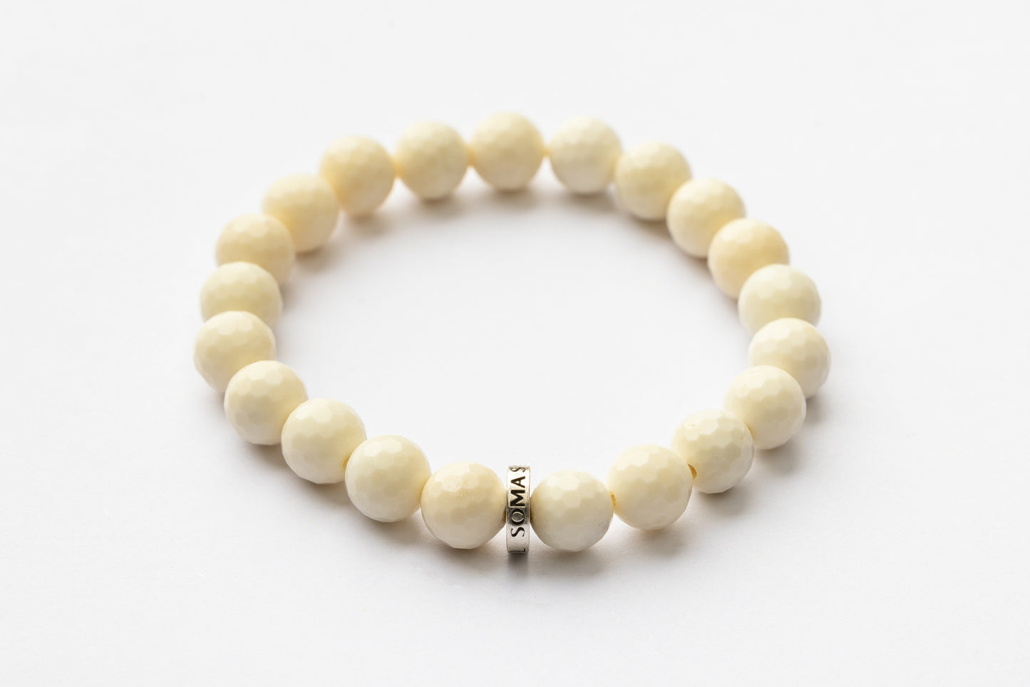 Ivory Jasper Faceted Logo Energy Bracelet | Balance • Grounding