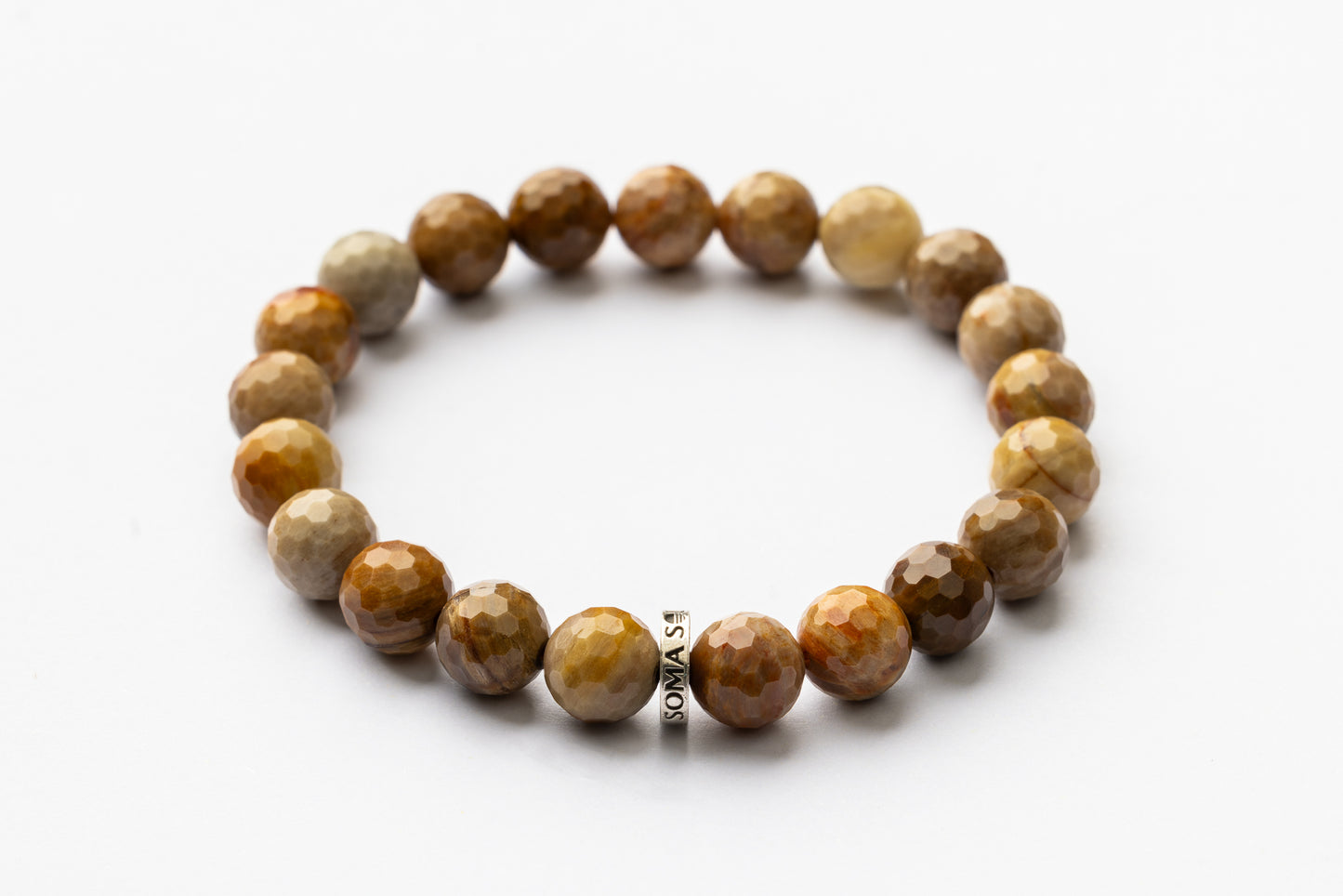 Petrified Wood Faceted Energy Bracelet | Grounding • Wisdom