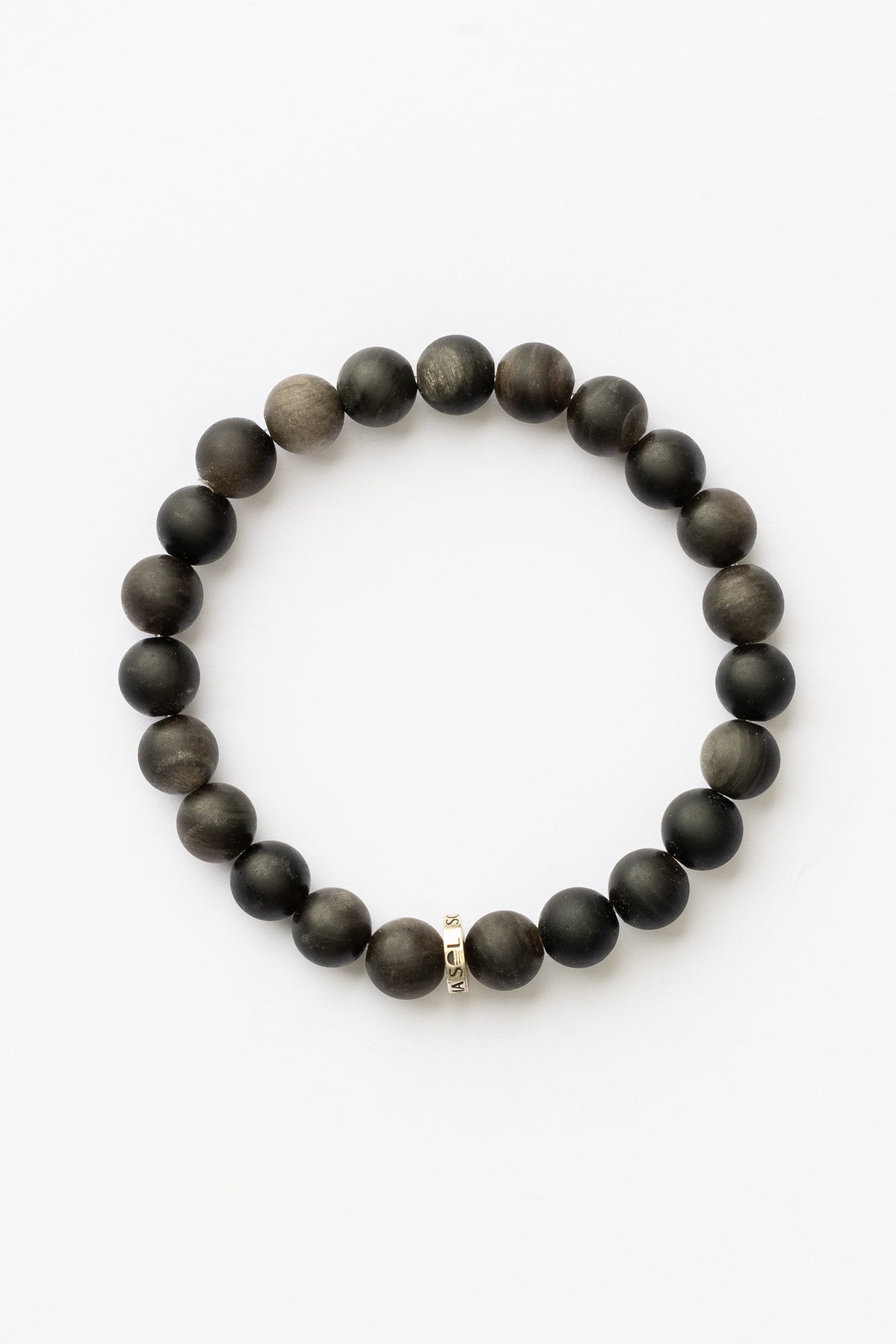 Men's Silver Obsidian Energy Bracelet | Protection • Truth