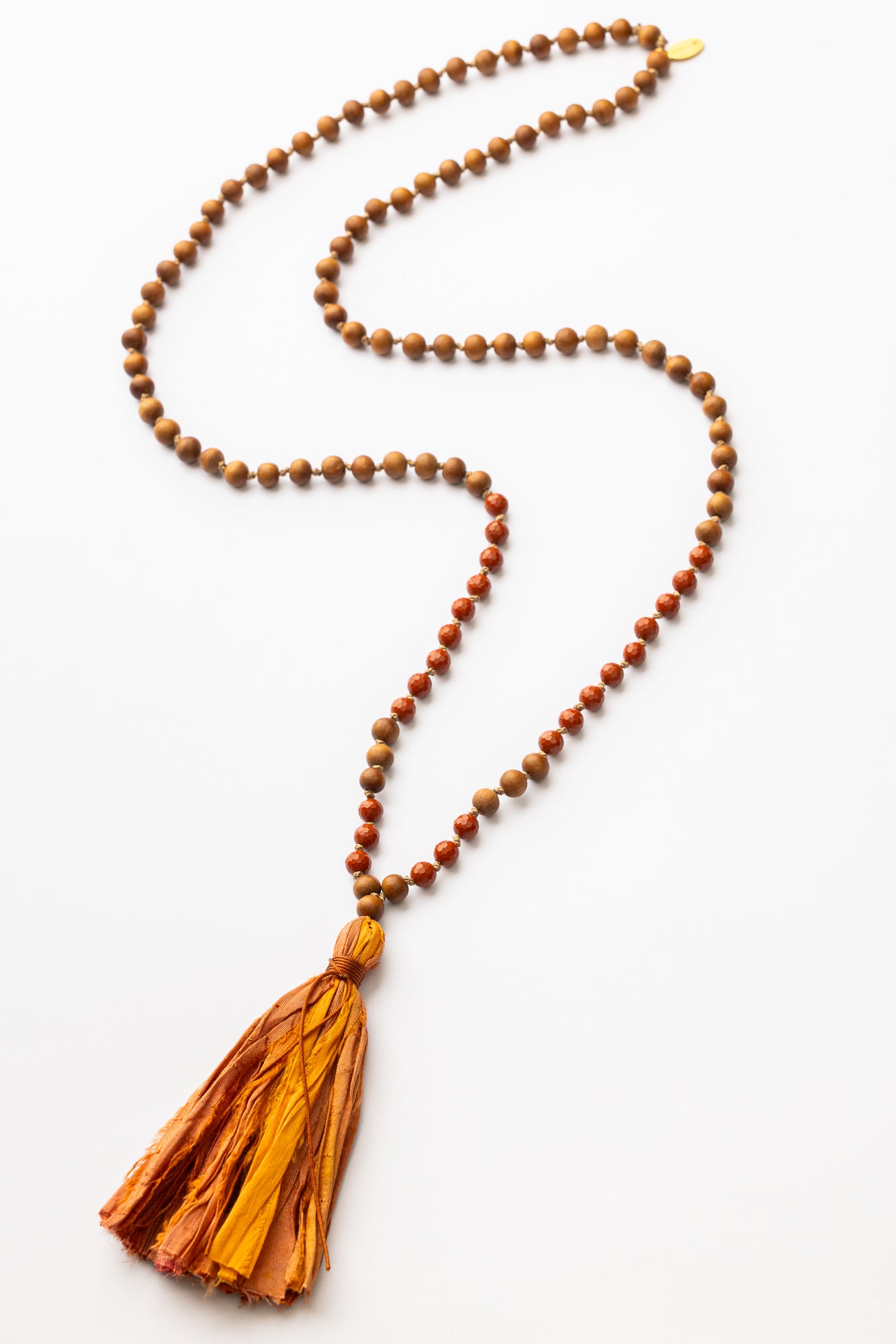 I Am Strong | Sandalwood & Red Jasper Mala