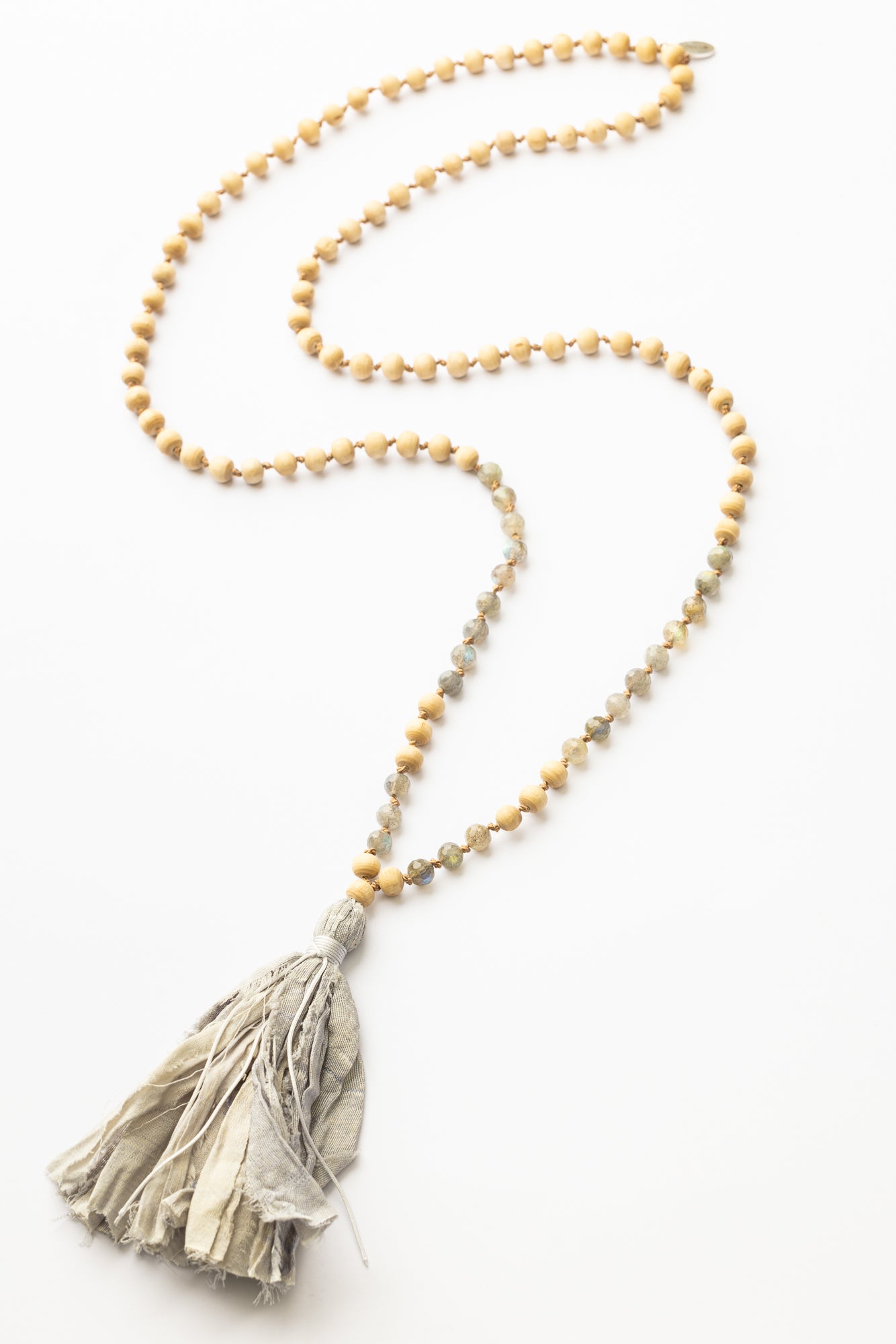 I Am Connected | Tulsi Wood & Labradorite Mala