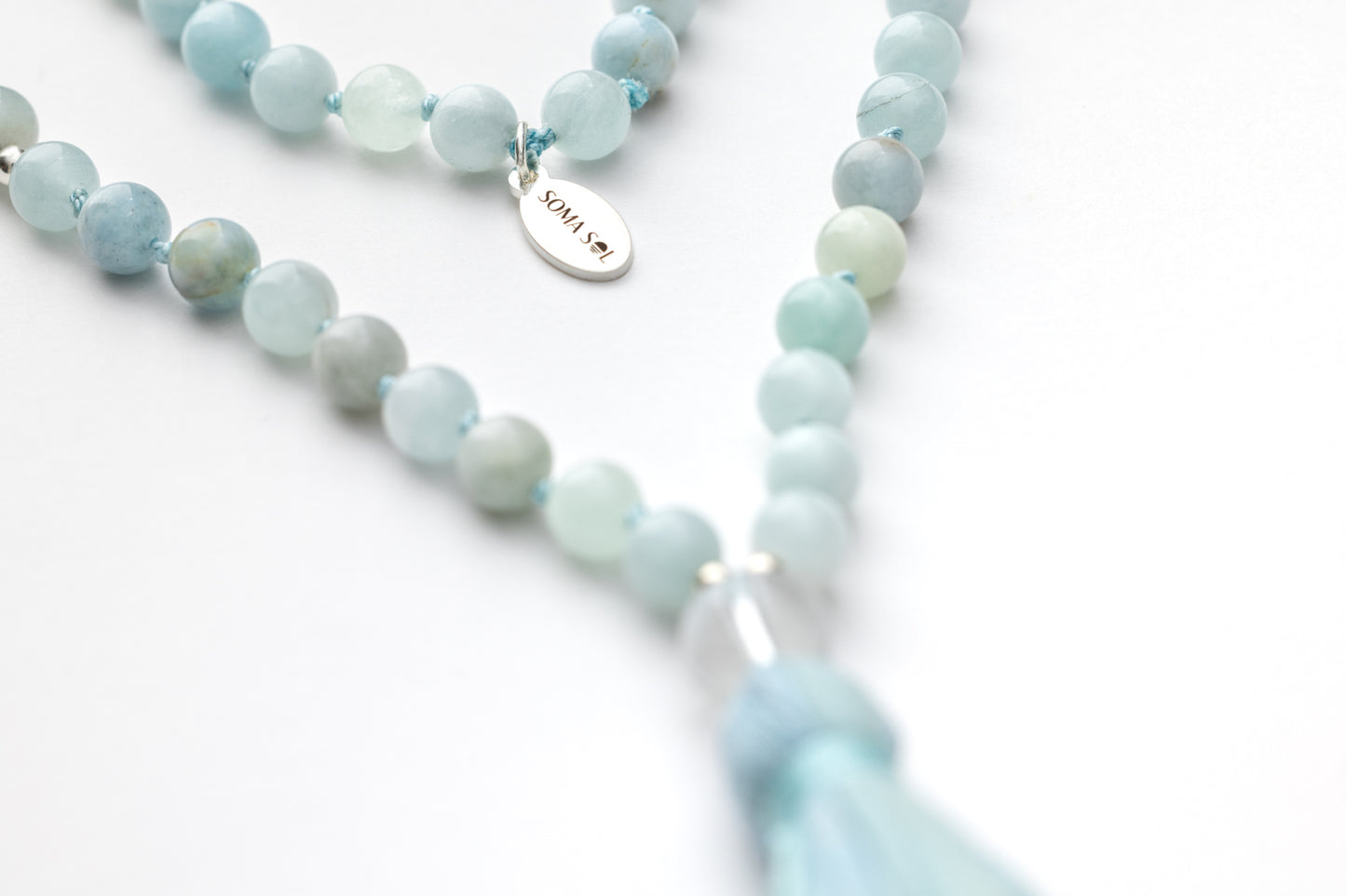 Aquamarine Mini Mala Necklace | Calm • Clarity