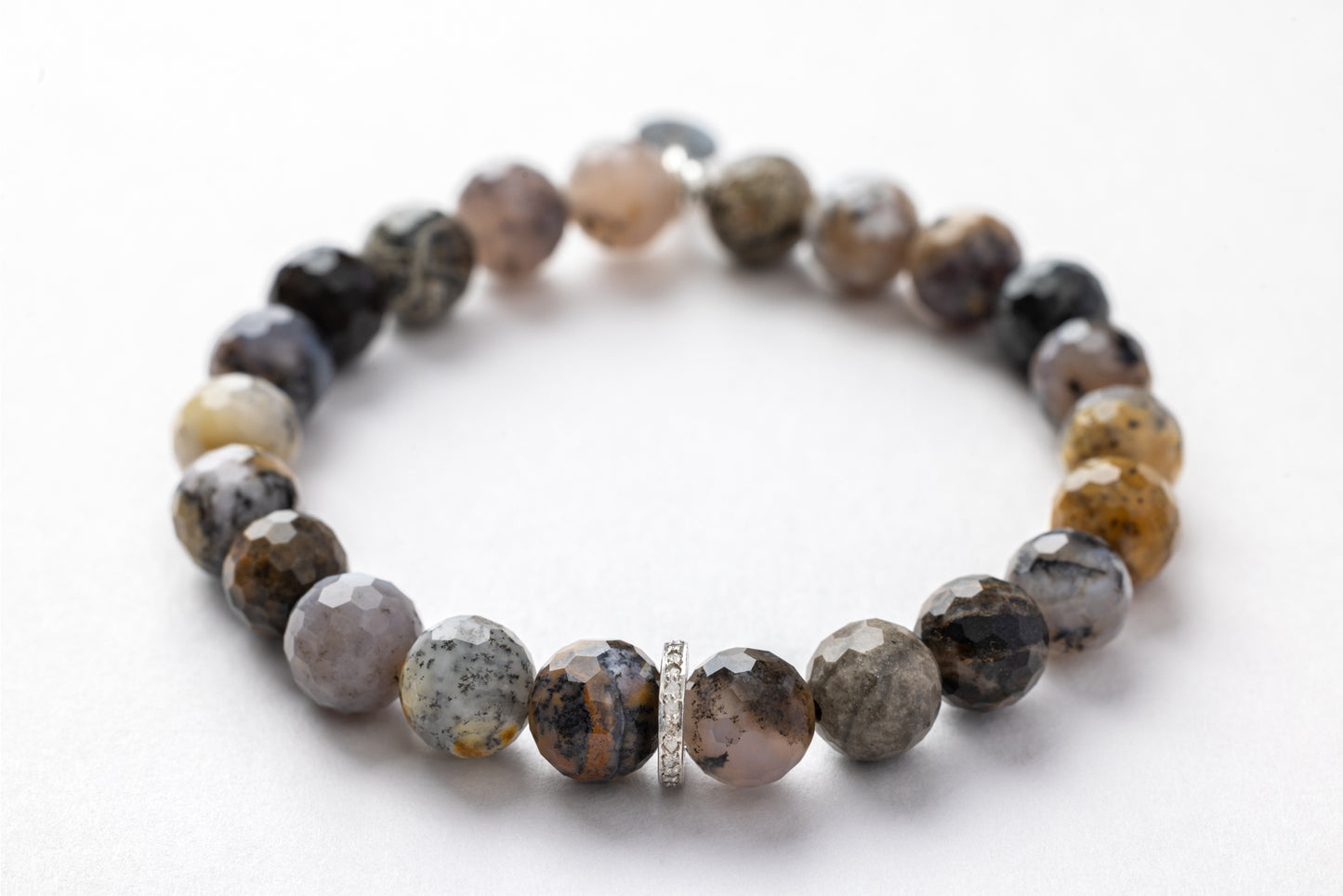 Diamond with Dendritic Opal Energy Bracelet |