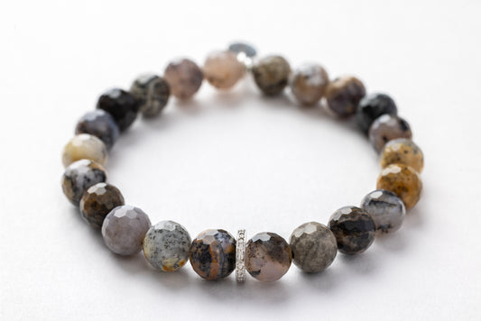 Diamond with Dendritic Opal Energy Bracelet |
