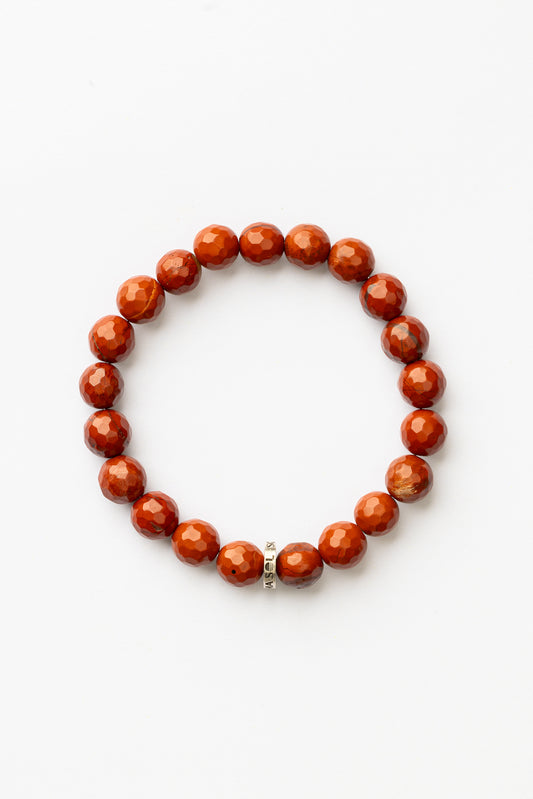 Red Carnelian Faceted Logo Bracelet | Vitality • Empowerment