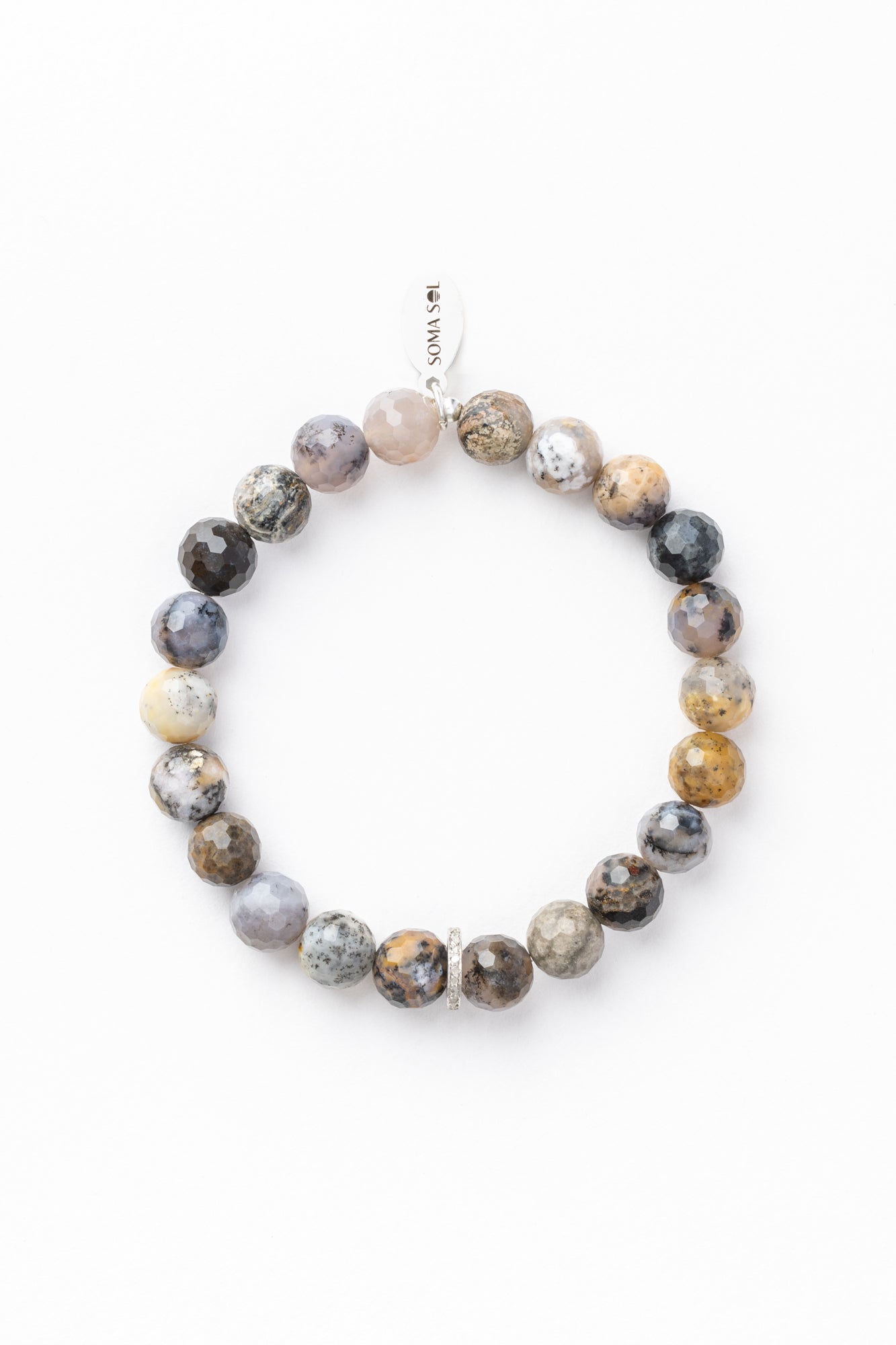 Diamond with Dendritic Opal Energy Bracelet |
