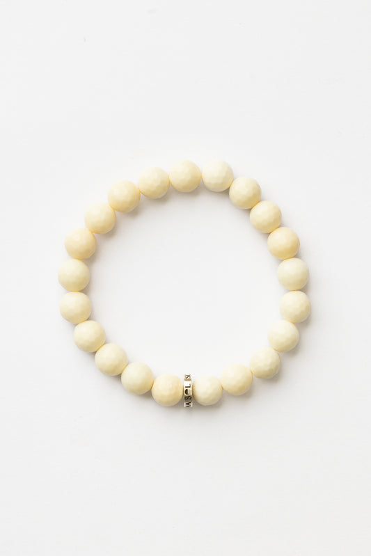 Ivory Jasper Faceted Logo Energy Bracelet | Balance • Grounding