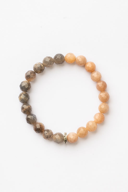 Multi-Moonstone Faceted Energy Bracelet | Feminine Intuition • Balance