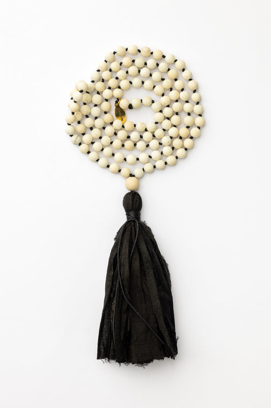 Ivory Jasper Mala Necklace | Balance • Grounding