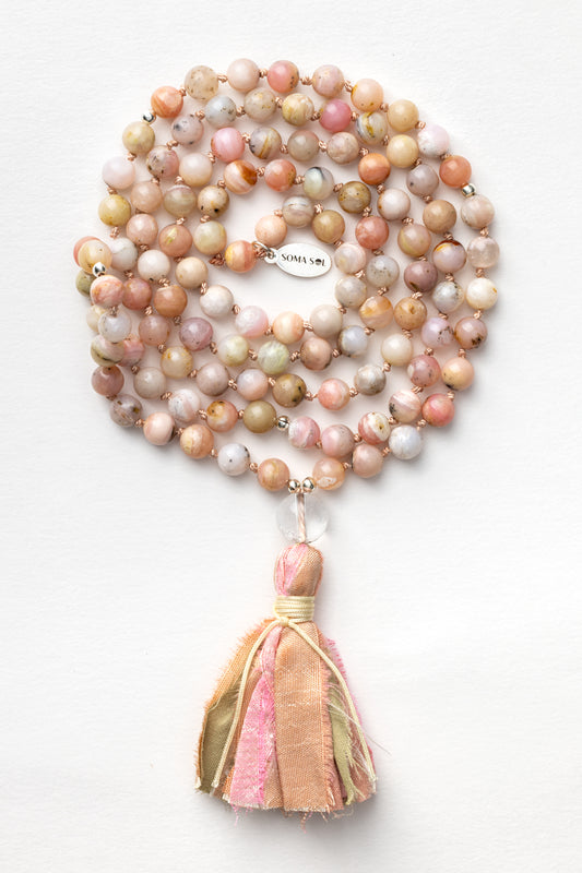 Pink Opal Mala Necklace | Harmony • Compassion