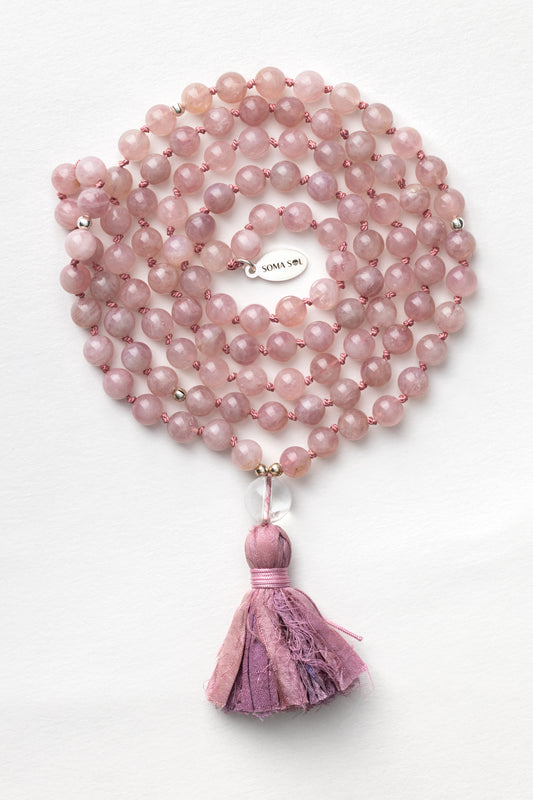 Rose Quartz Mala Necklace | Love • Passion