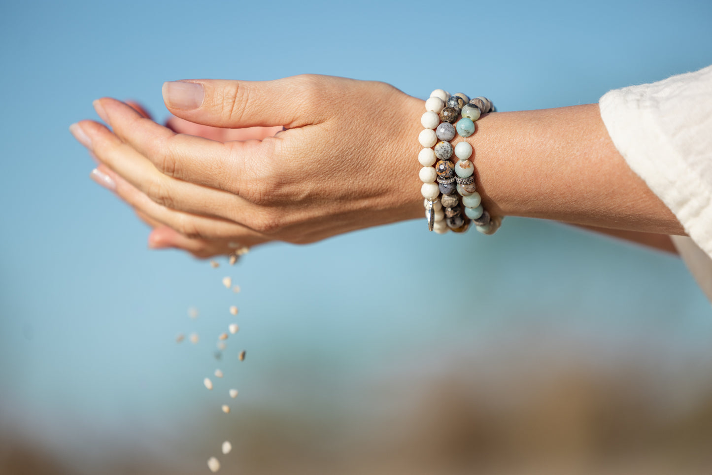 Diamond with Dendritic Opal Energy Bracelet |